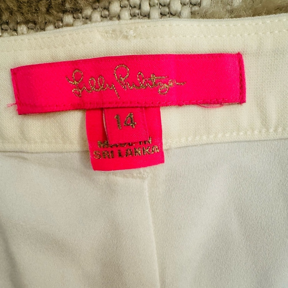 Lilly Pulitzer Lyndie High Rise Coconut White Straight Leg Pants Size 14 - Picture 5 of 7